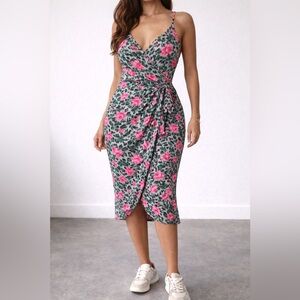 Betsey Johnson Pink Floral Midi Dress